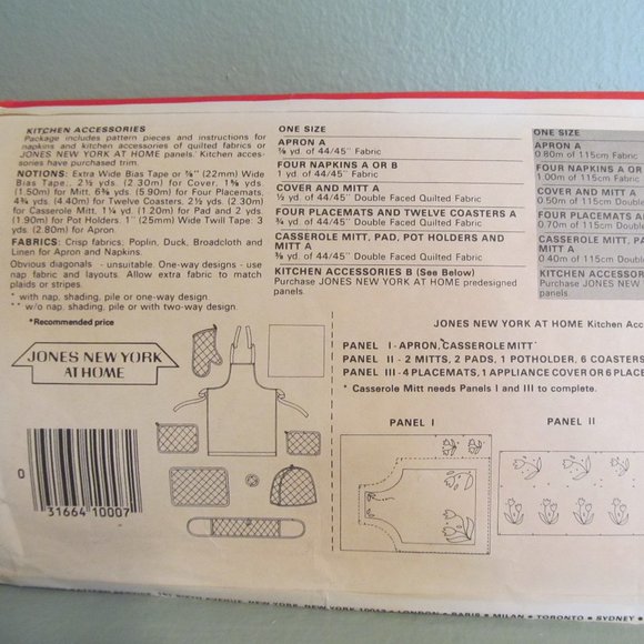 Vintage 1980s Butterick 4147 Sewing Craft Pattern Kitchen Accessories Apron - Picture 4 of 10